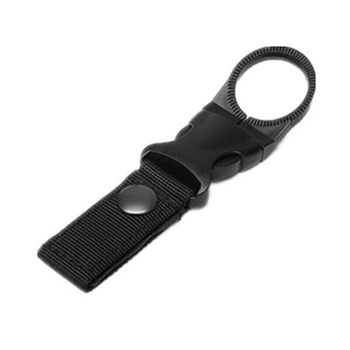 Tactical MOLLE Webbing Strap Clip Water Bottle Holder Outdoor Black Gear