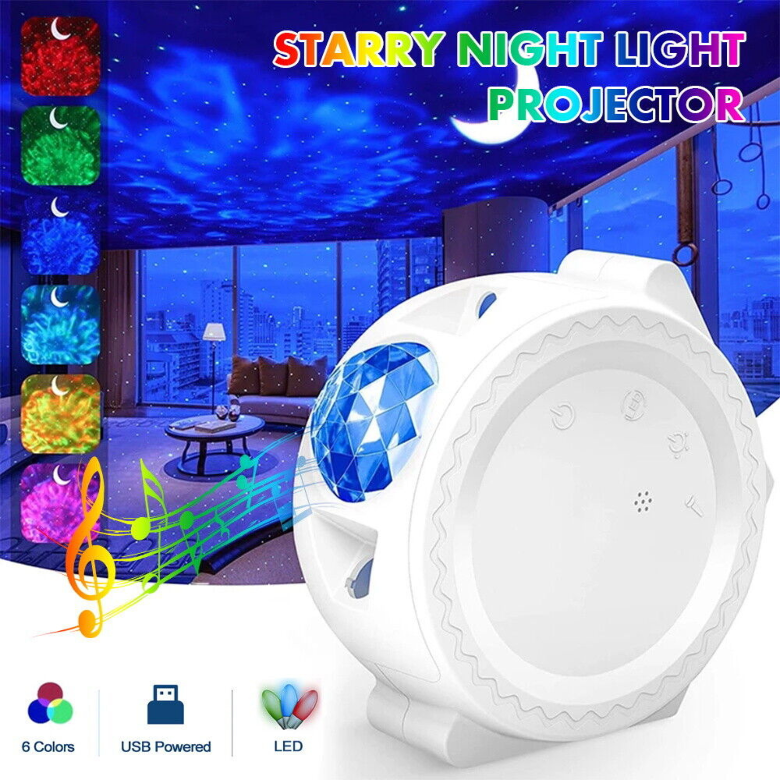 3D Ocean Star Sky 3In1 LED Galaxy Starry Night Light Projector  Party Lamp Gift