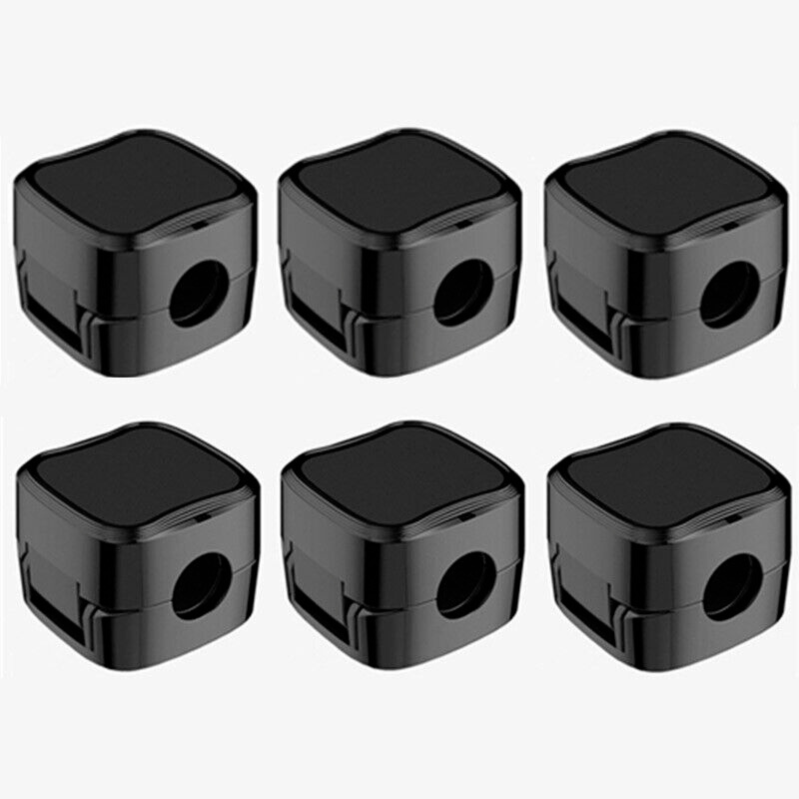 USB Charger Cable Holder 6x Magnetic Cable Wire Clips Cord Lead Organizer Black