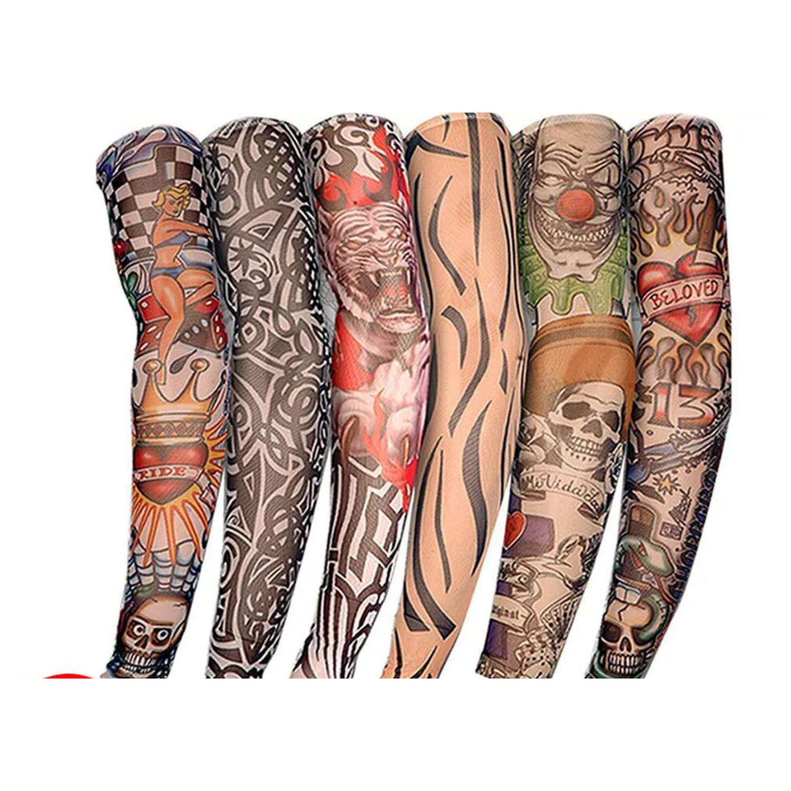 Arm Stockings Protection Cool Nylon 6pcs Men Women Fake Tattoo Sleeve
