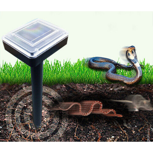 Pest Repeller Mole Rodent 10x Solar Powered Ultrasonic Snake Mice Rat Repellent