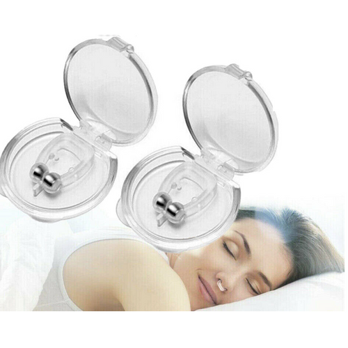 Nose Clip Stop Snoring Apnea Aid 2x Anti Snore Magnetic Silicone Device Stopper