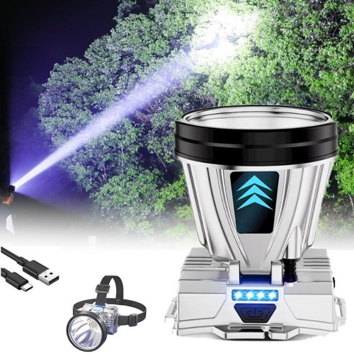 Outdoor LED Super Bright Rechargeable High Power Headlamp Spotlight Waterproof