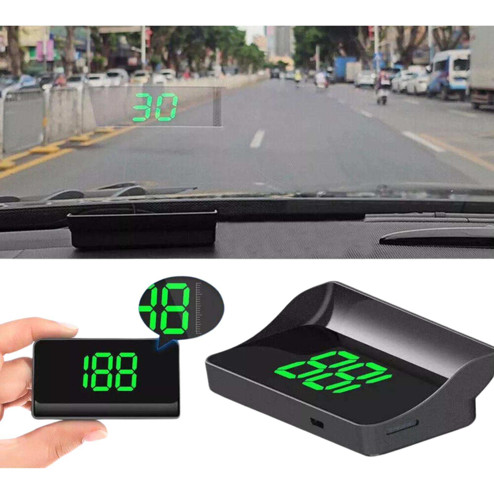 HUD GPS Head Up Display Digital Speedometer Odometer Universal Car ...