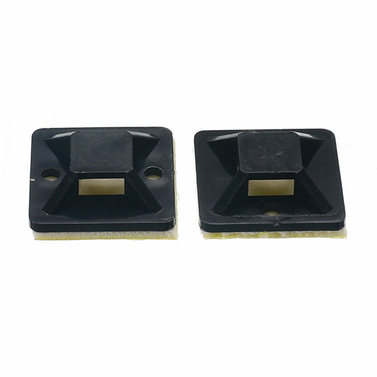 Zip Tie Mounts Base Clamps Clip 20*20mm Cable Wire 200pcs Black Self Adhesive