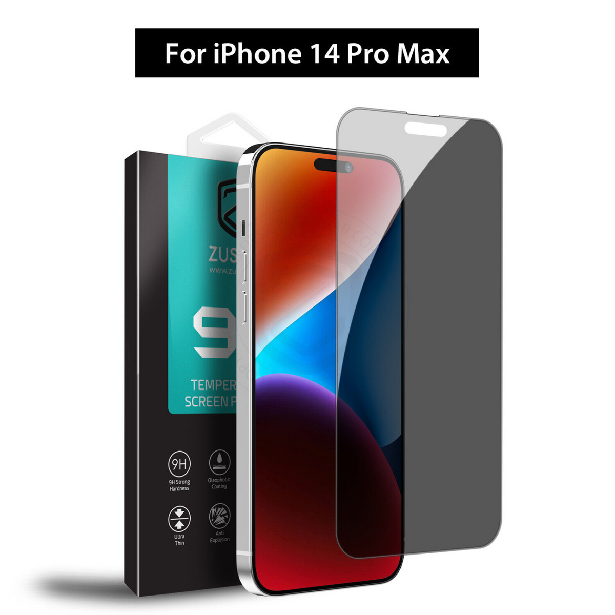 iPhone 14 Pro Max Anti-Spy Full Tempered Privacy Glass Screen Protector