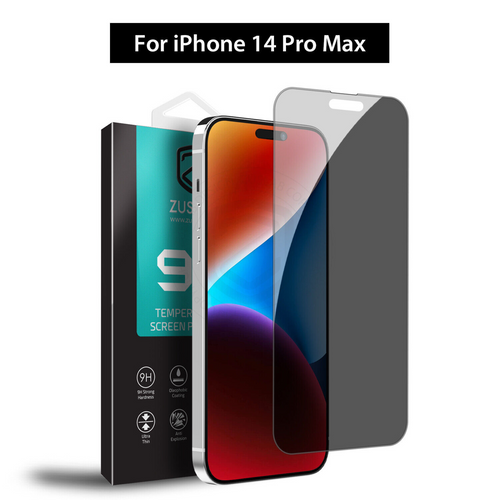 iPhone 14 Pro Max Anti-Spy Full Tempered Privacy Glass Screen Protector