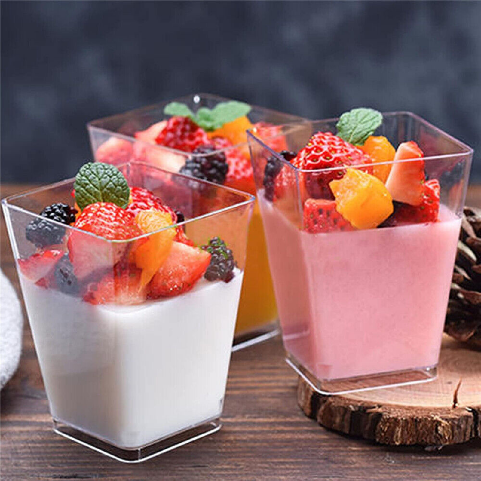 Dessert Cups Drink Wine Jelly  Clear Plastic Mousse Cake Catering Tumbler 160M