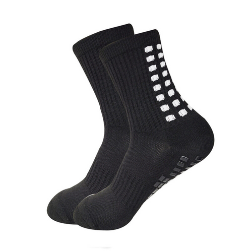 Anti-Slip Skid Hospital Soccer Basketball Football Black Sports Socks Grip Dots