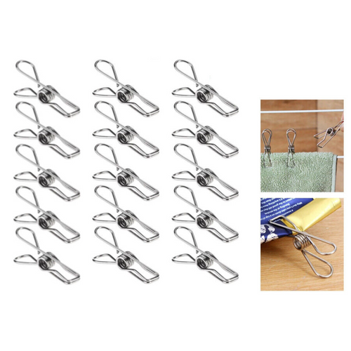 Hanging Clips Pins Laundry Windproof Clamp Stainless Steel Clothes