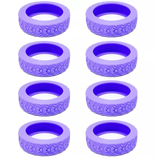 8x Purple Cover Silicone Luggage Compartment Wheel Protection Cover