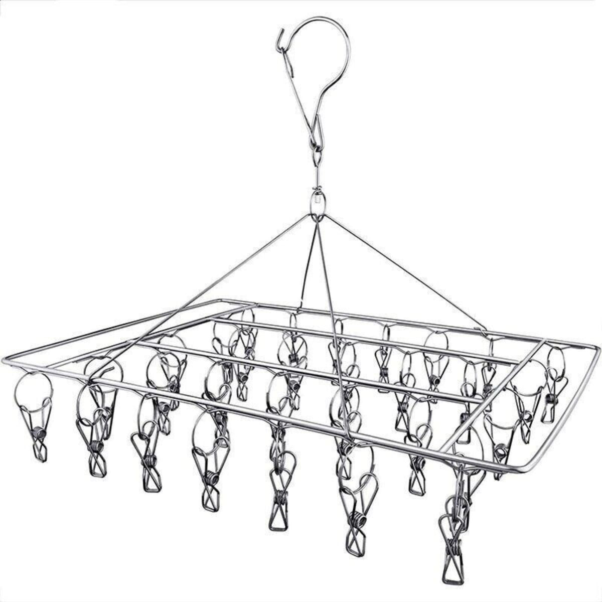 40 Pegs Laundry Clothes Sock Underwear Hanger Stainless Steel Rack