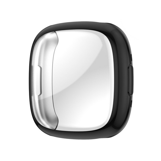Black Full Soft TPU Case Screen Protector For Fitbit Versa 2 Sense 2 Watch