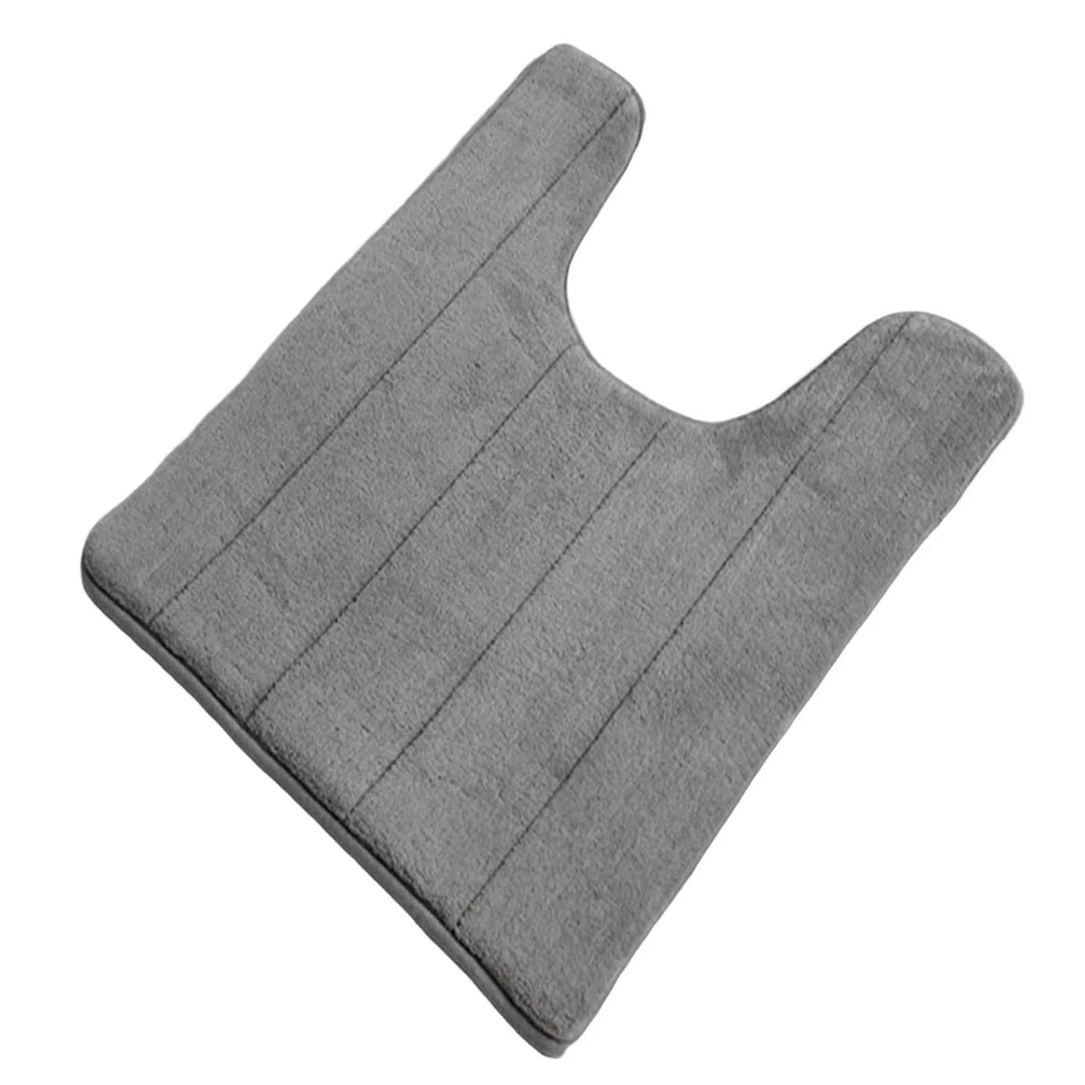 Silver Grey U Shaped Toilet Floor Mat Memory Foam Anti Slip Design