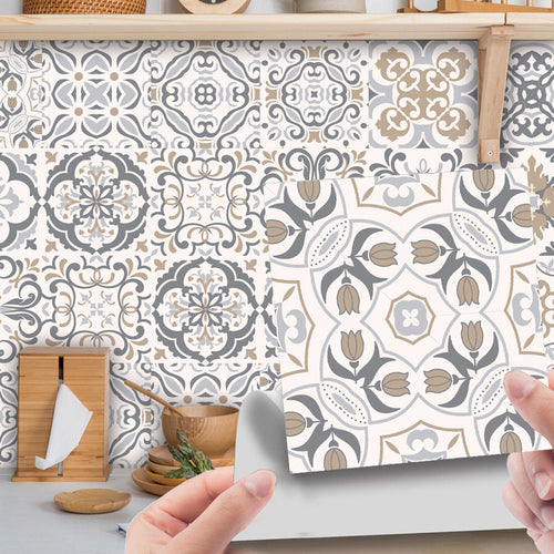 Bathroom Self-Adhesive Mosaic Kitchen Moroccan Style Wall Sticker 24pcs Tiles