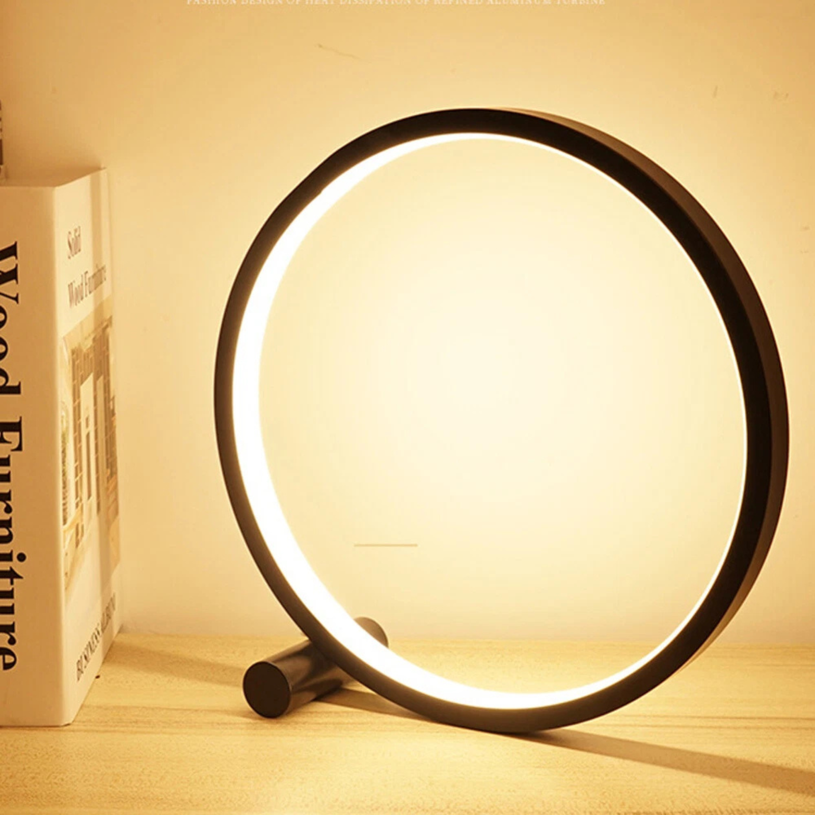 LED Dimmable Ring Desk Table Lamp with Touch Control and Eye Care