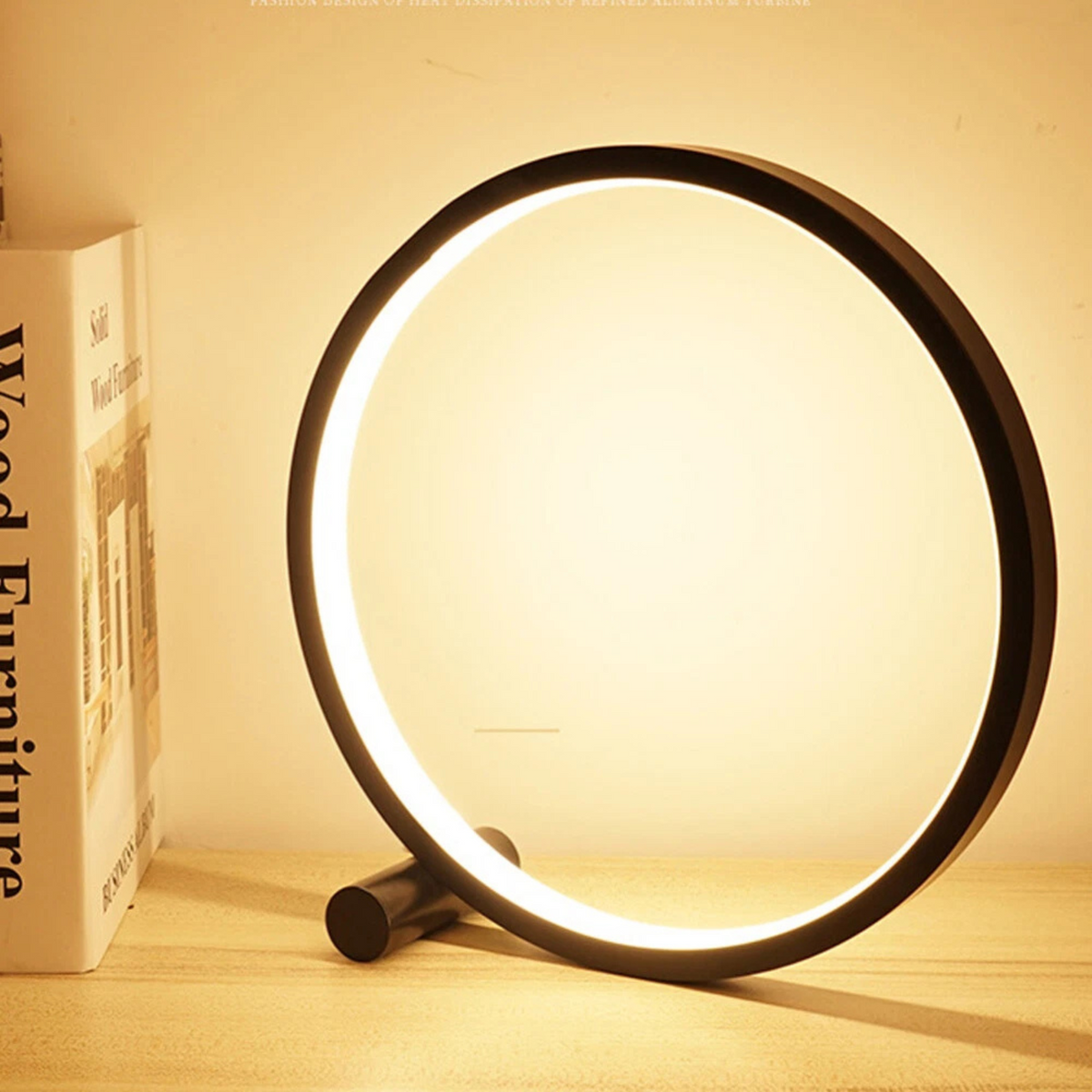 LED Dimmable Ring Desk Table Lamp with Touch Control and Eye Care