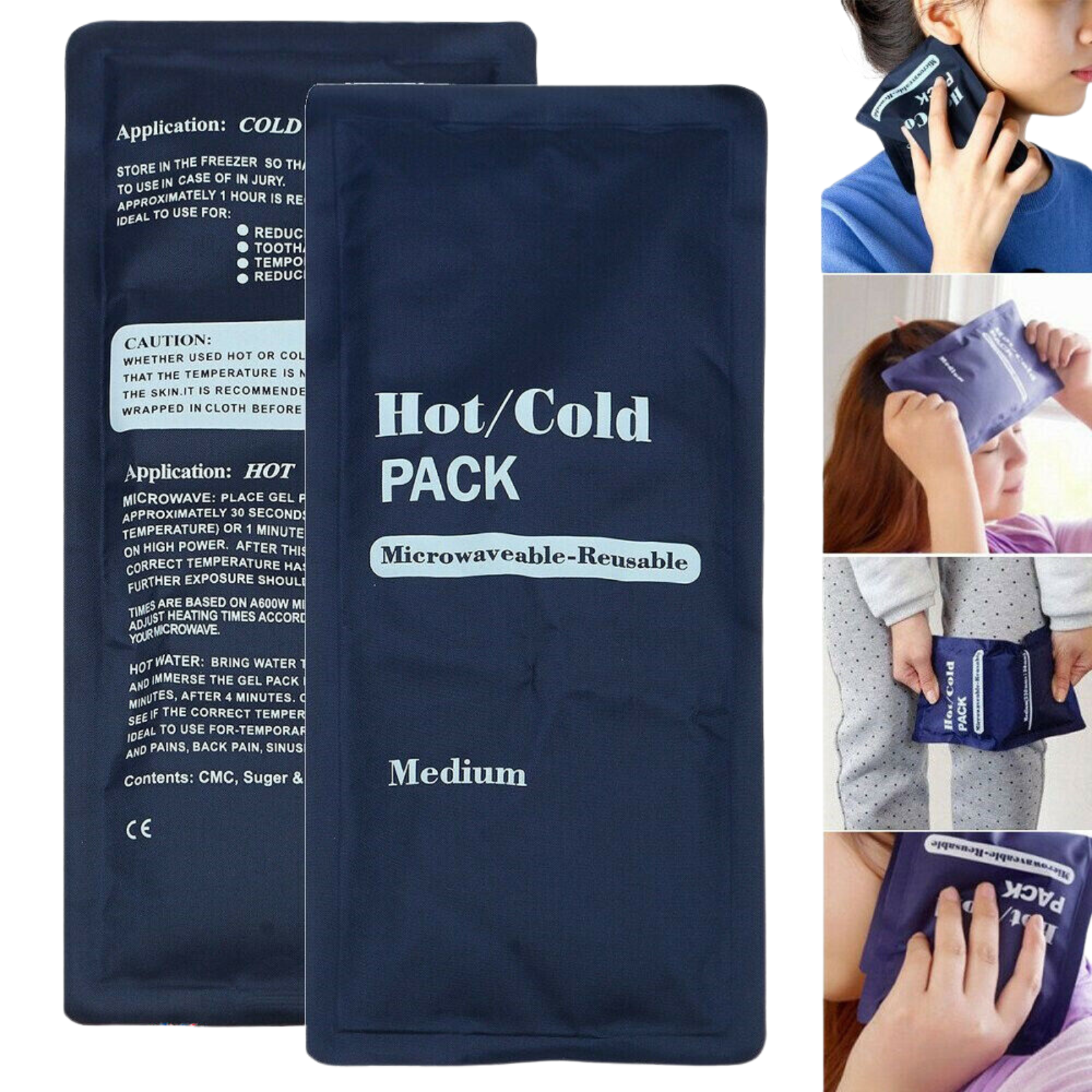 Microwaveable Pain Relief Hot and Cold Pack Reusable Heat Warm Cool Aid Gel