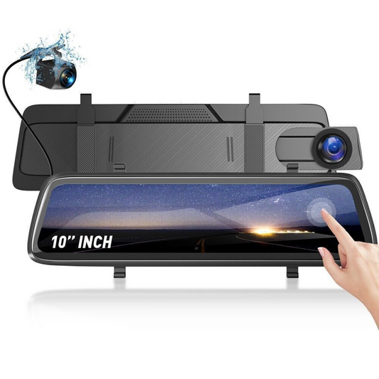 10" Front Rear View Cam Car DVR 1080P Dash Camera Tail Reversing Mirror Recorder