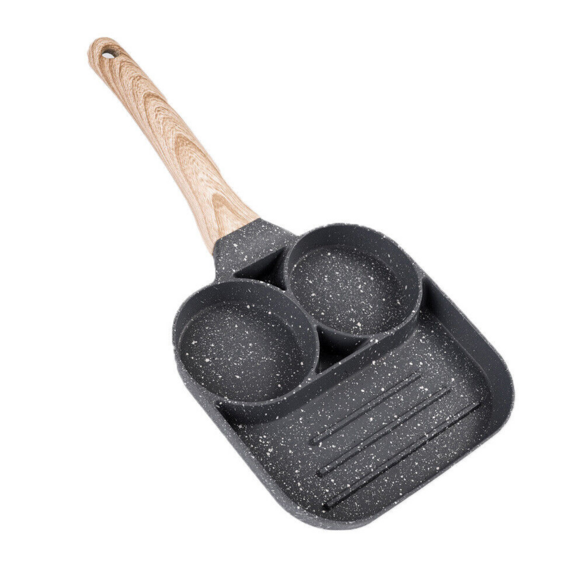 Non-stick Round Fry Egg Pancake Pan 3 Holes Frying Pan Giftbox
