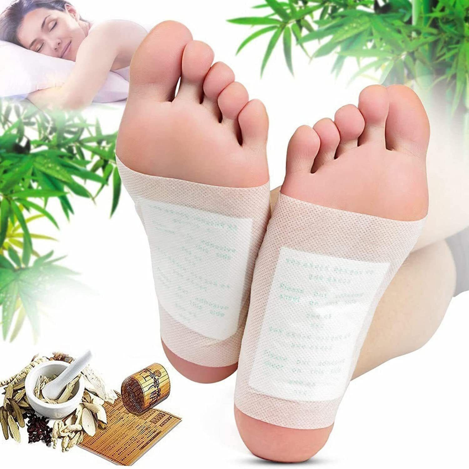 100pcs Natural plant Toxin Removal Detox Foot Patches Pads  Sticky Adhesive