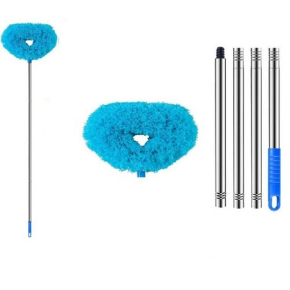 Blue Microfibre Telescopic Handle Ceiling Fan Blade Duster Cleaner Tool