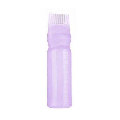 Scalp Oil Application Root Comb Applicator Bottle with Graduated Scale Purple
