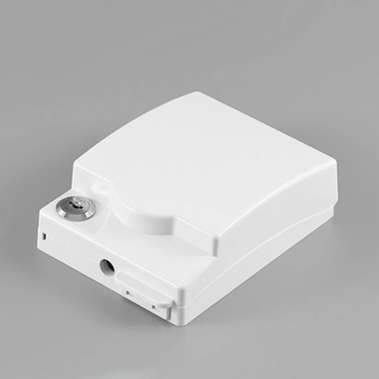 White Plastic Lockable Electric Switch Protective Cover Safety Accessory