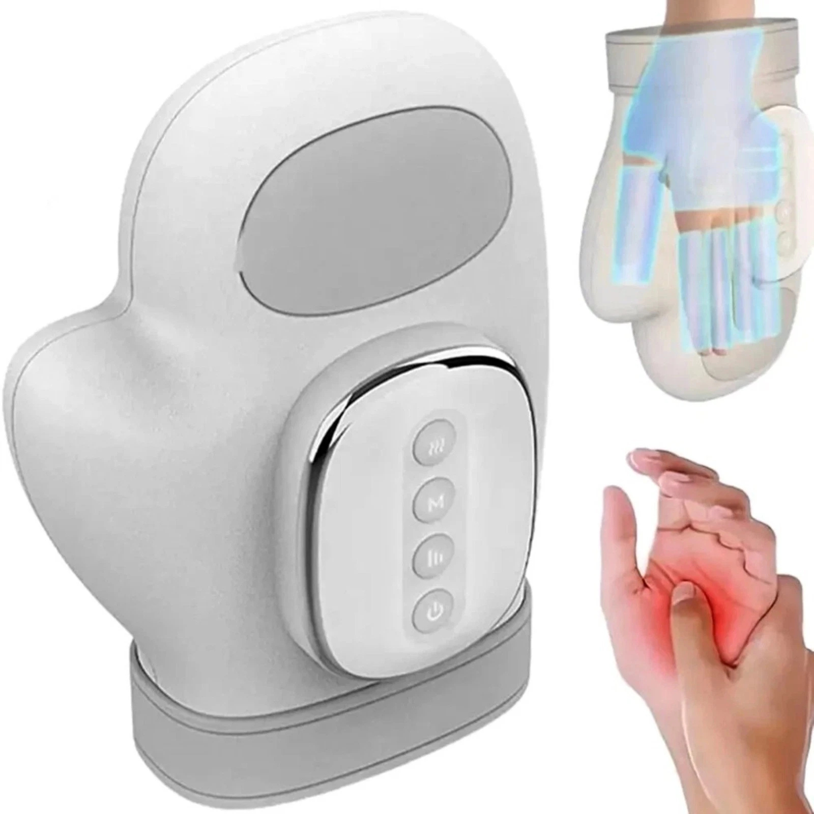 Cordless Hand Massager with Heat Compression Therapy Pain Relief