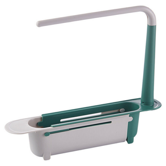Expandable Drain Basket Organizer Telescopic Sink Rack Storage Holder Green
