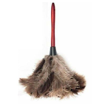 Dust Cleaning Tool Anti-static Ostrich Feather Fur Brush Wooden Handle Duster