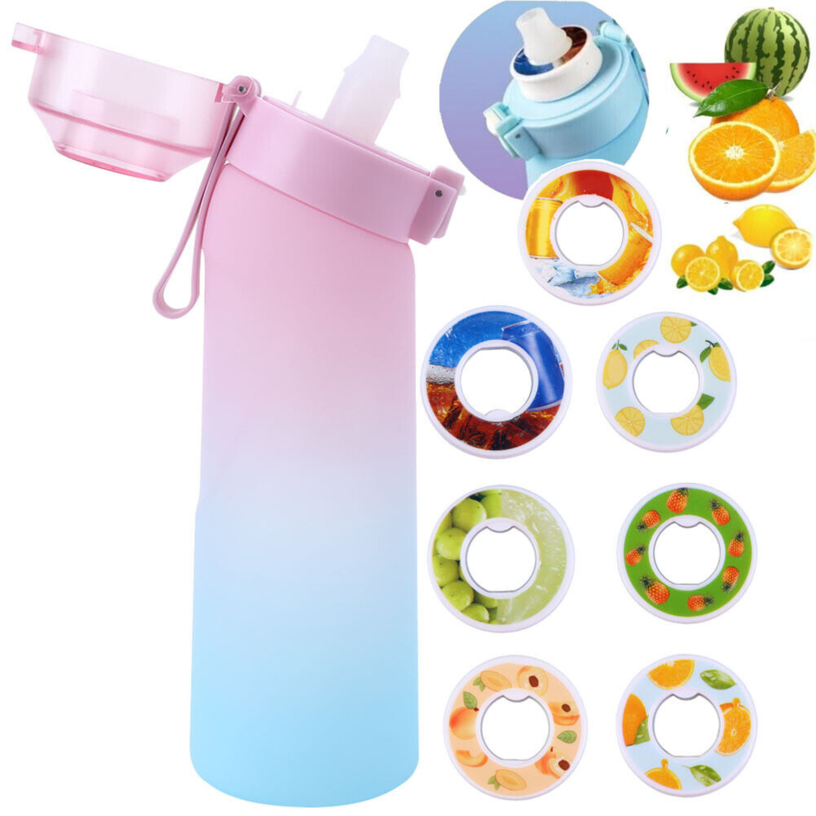 7 Fruit Fragrance Bottle Flavored Taste Pods 650Ml Water Bottle