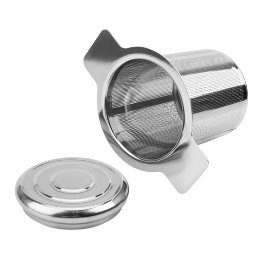 Tea Infuser Metal Cup Strainer Stainless Steel Mesh Loose Leaf Filter With Lid