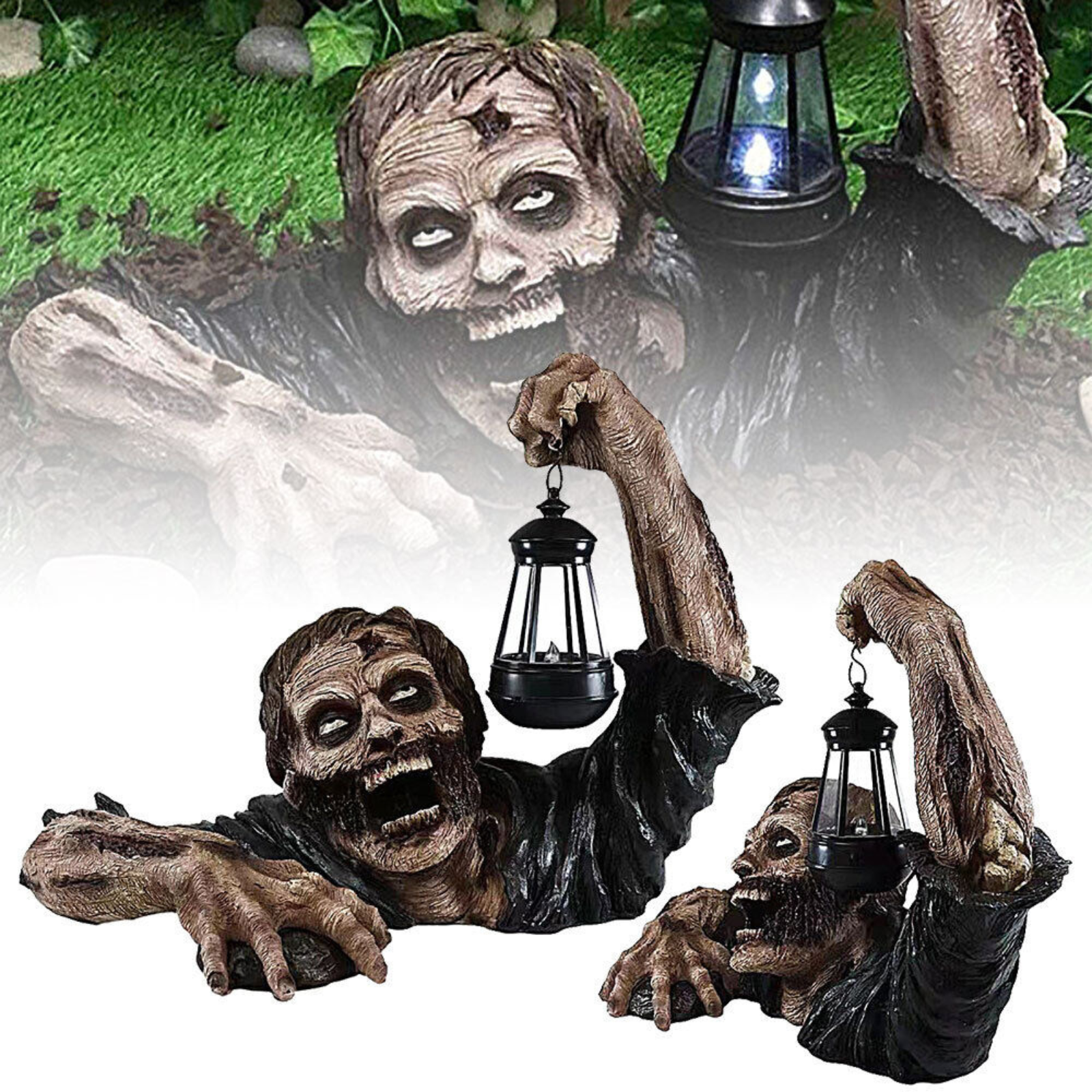 Zombie Skeleton Prop Ground Breaking Lantern Halloween Party Garden Decor
