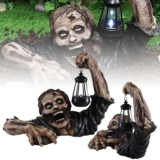 Zombie Skeleton Prop Ground Breaking Lantern Halloween Party Garden Decor