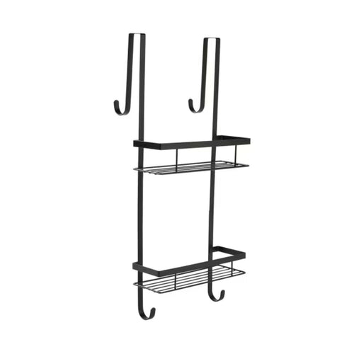 2 Tier Bathroom Storage Rack Holder Over Door Shower Caddy Shelf Bath Organizer
