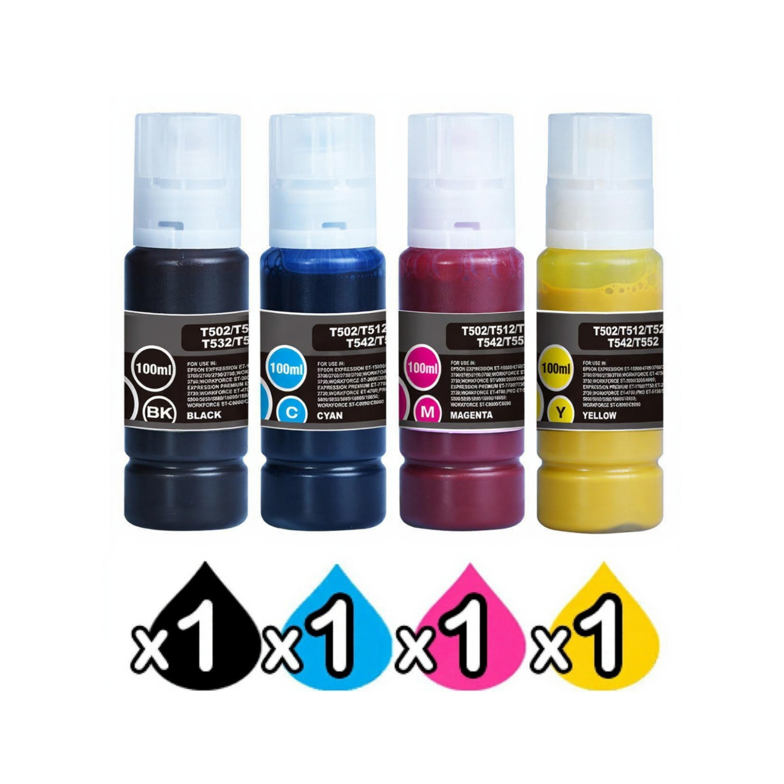 Epson EcoTank Compatible Sublimation Ink Bottle Combo 100ml 4 Pack
