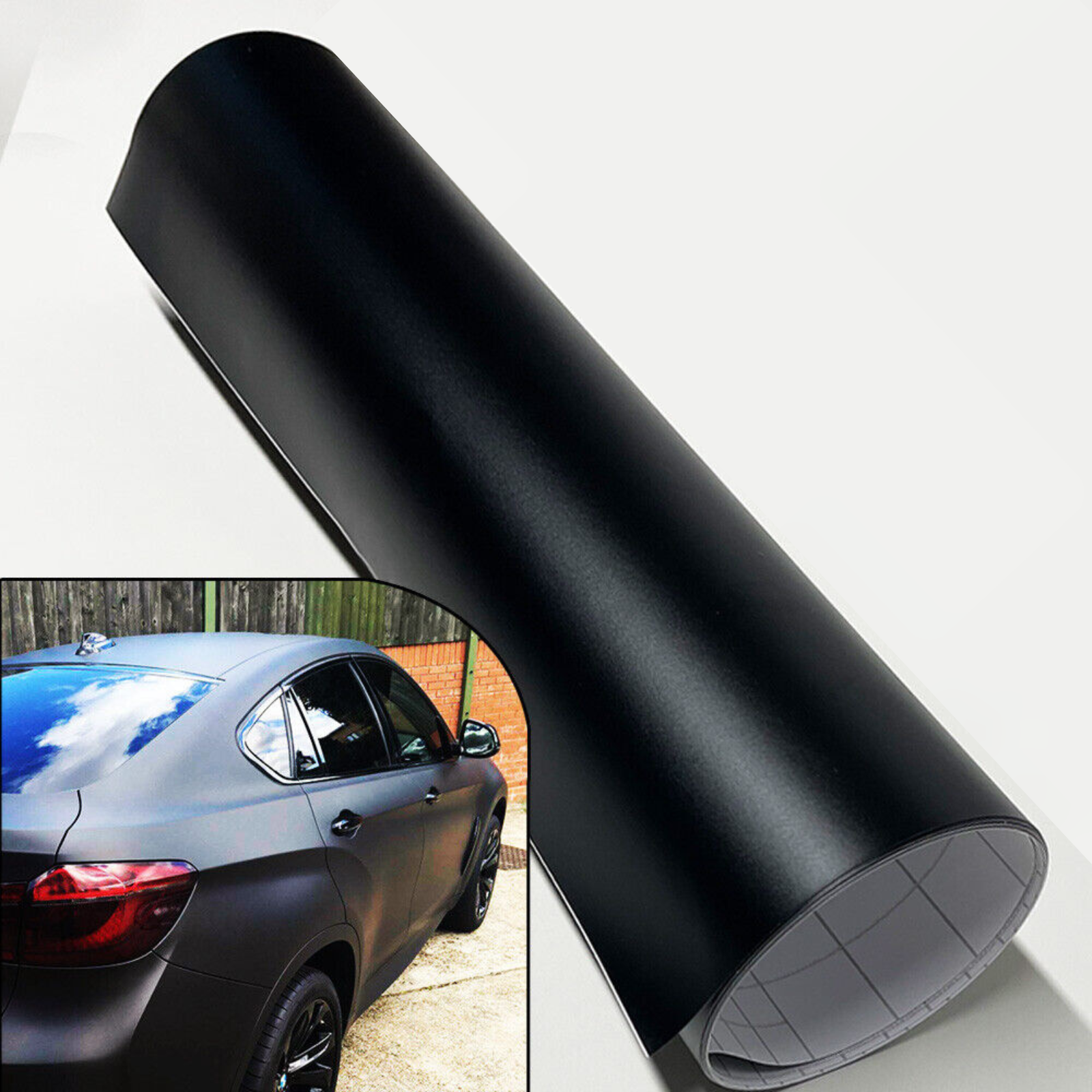 152cmx50cm Car Vinyl Wrap Film Roll Matte Satin Black Sticker Decals Air Release