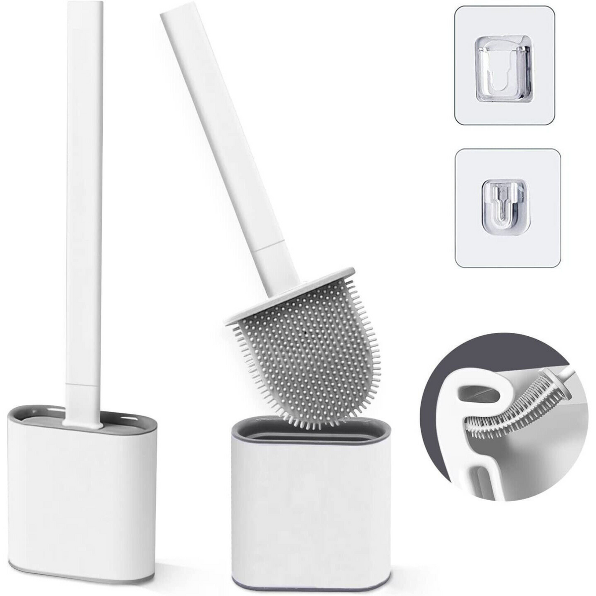 Creative Cleaning Set Bathroom Silicone Bristles Toilet Brush With Holder