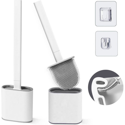 Creative Cleaning Set Bathroom Silicone Bristles Toilet Brush With Holder