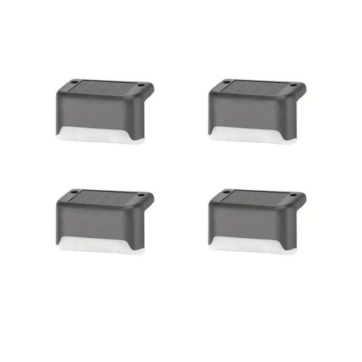 4pcs Pathway Stairs Step Fence Lamp Outdoor Solar LED Deck Lights Path Black