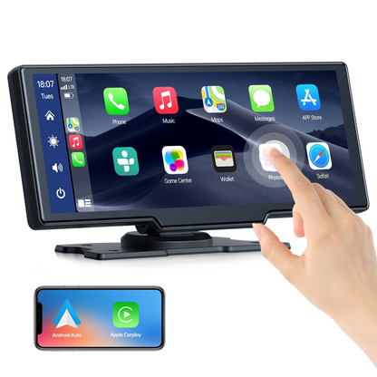 Wireless Apple Carplay Android Auto FM Bluetooth 10" Portable Car Stereo Radio