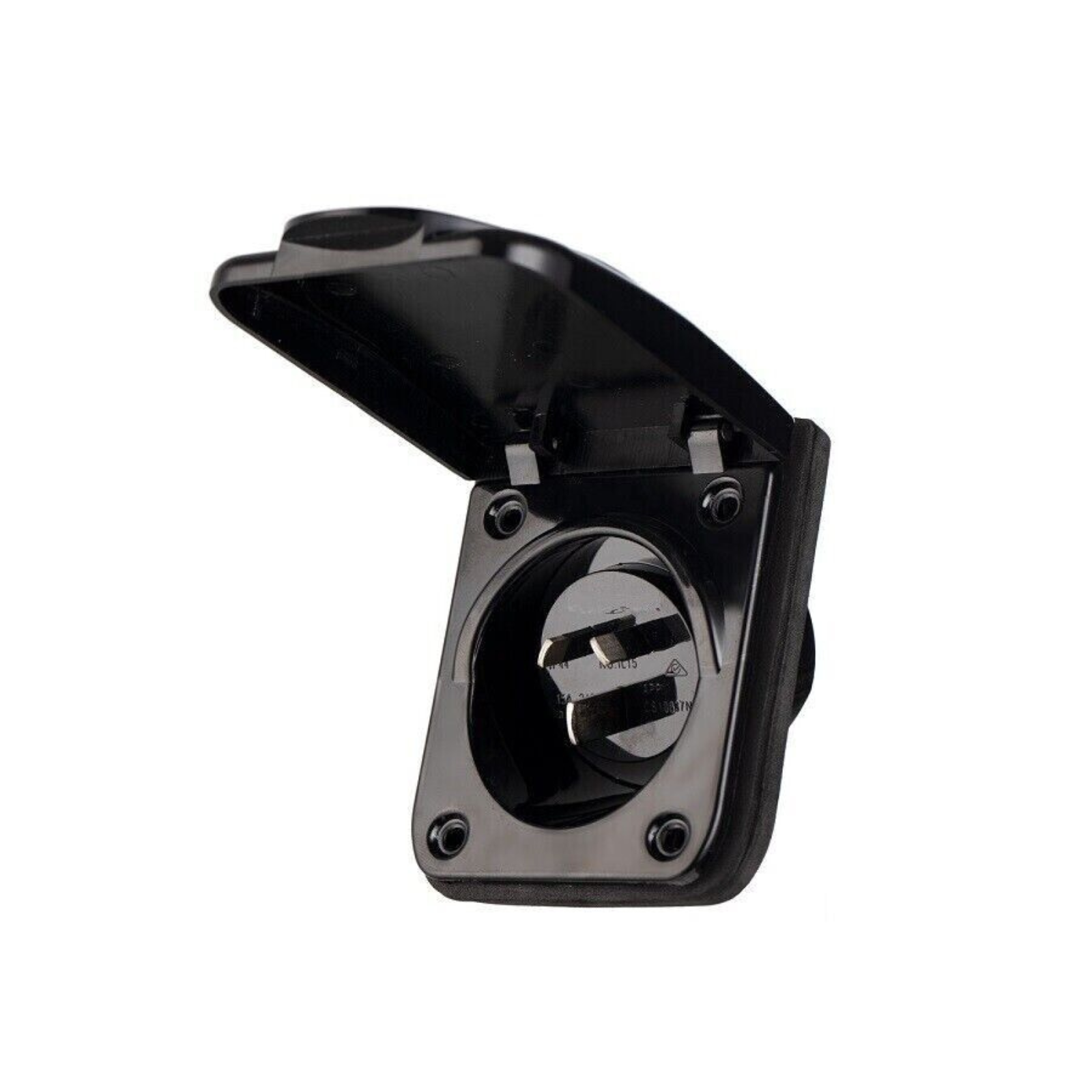 Power Socket Black 250V 15A Caravan Inlet RV Camper Motor Home