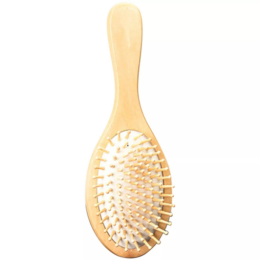 Meridian Massage Combs Anti-Static Oval Head Bamboo Wooden Hair Brush Medium