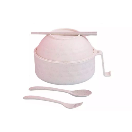 Instant Noodles Bowl With Chopsticks Ramen Bowl Set Microwave Beige