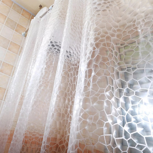 Plastic Diamond Home Shower Curtain Waterproof Extra Long Clear 180x180cm