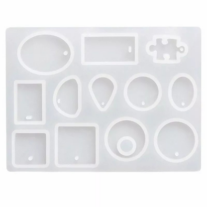DIY Resin Supplies Necklace Mold Craft 12 Silicone Mould Pendant Jewelry Making