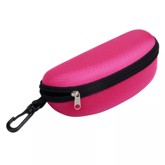Rose Red Protector Case Box Pouch Portable Zipper Eye Glasses Sunglasses Clam
