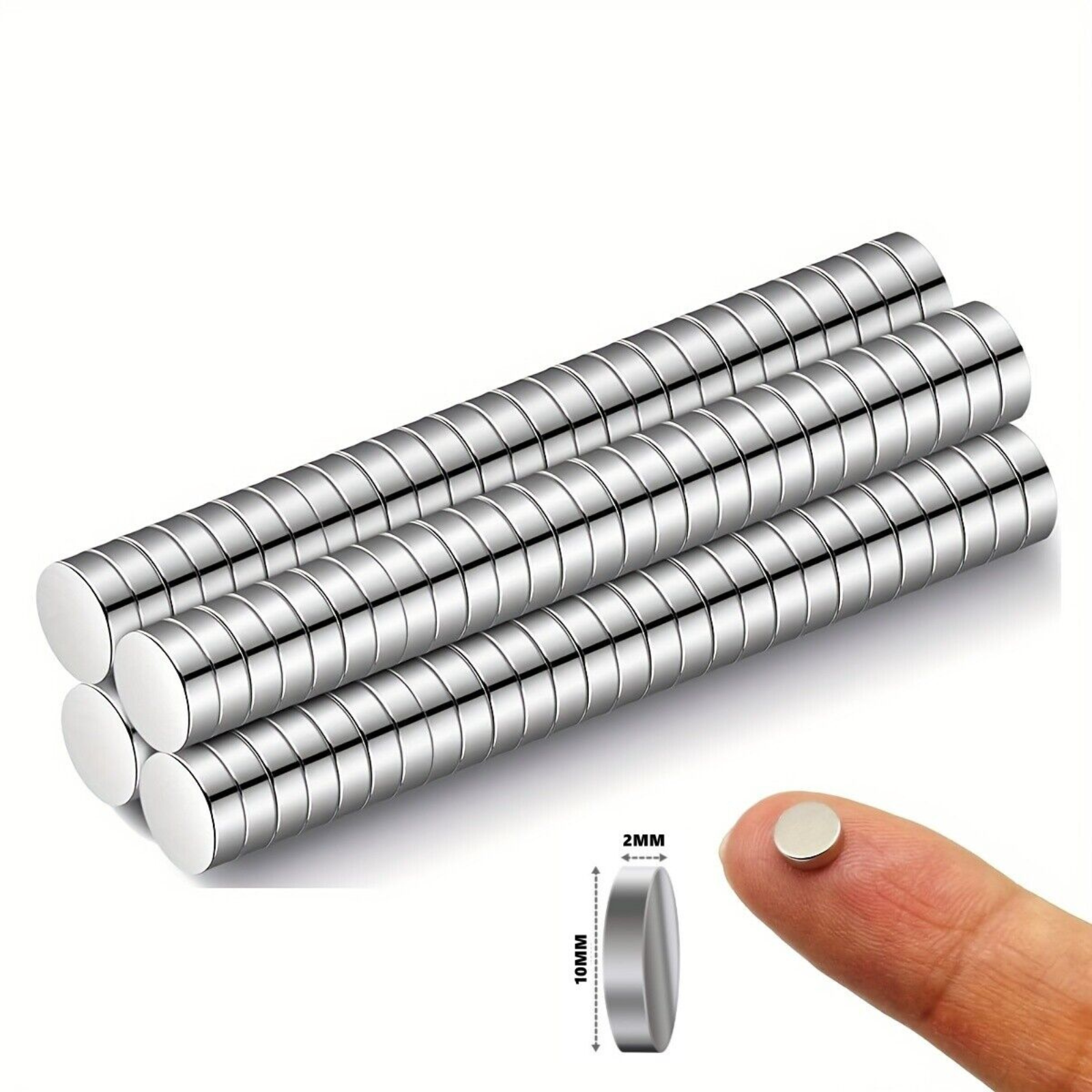 10x2mm Cylinder 100pcs Super Strong Cylinder Rare-Earth Neodymium Magnet