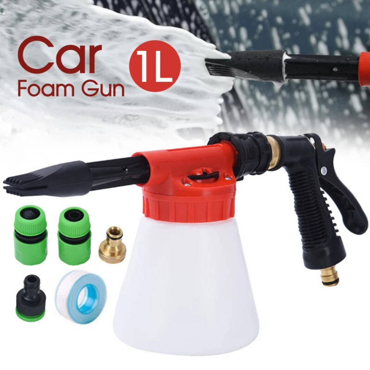 Gun Sprayer Hose 1L Snow Foam Lance Cannon Bottle Soap For Car Pressure Washer